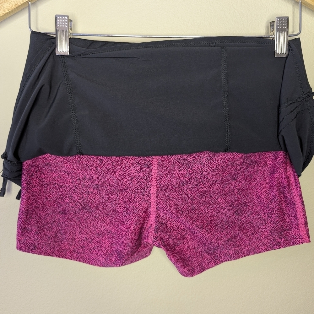 Black Nike Athletic Skort Dri-Fit w/black and pink shorts Size Small Sides Ties - Picture 6 of 15